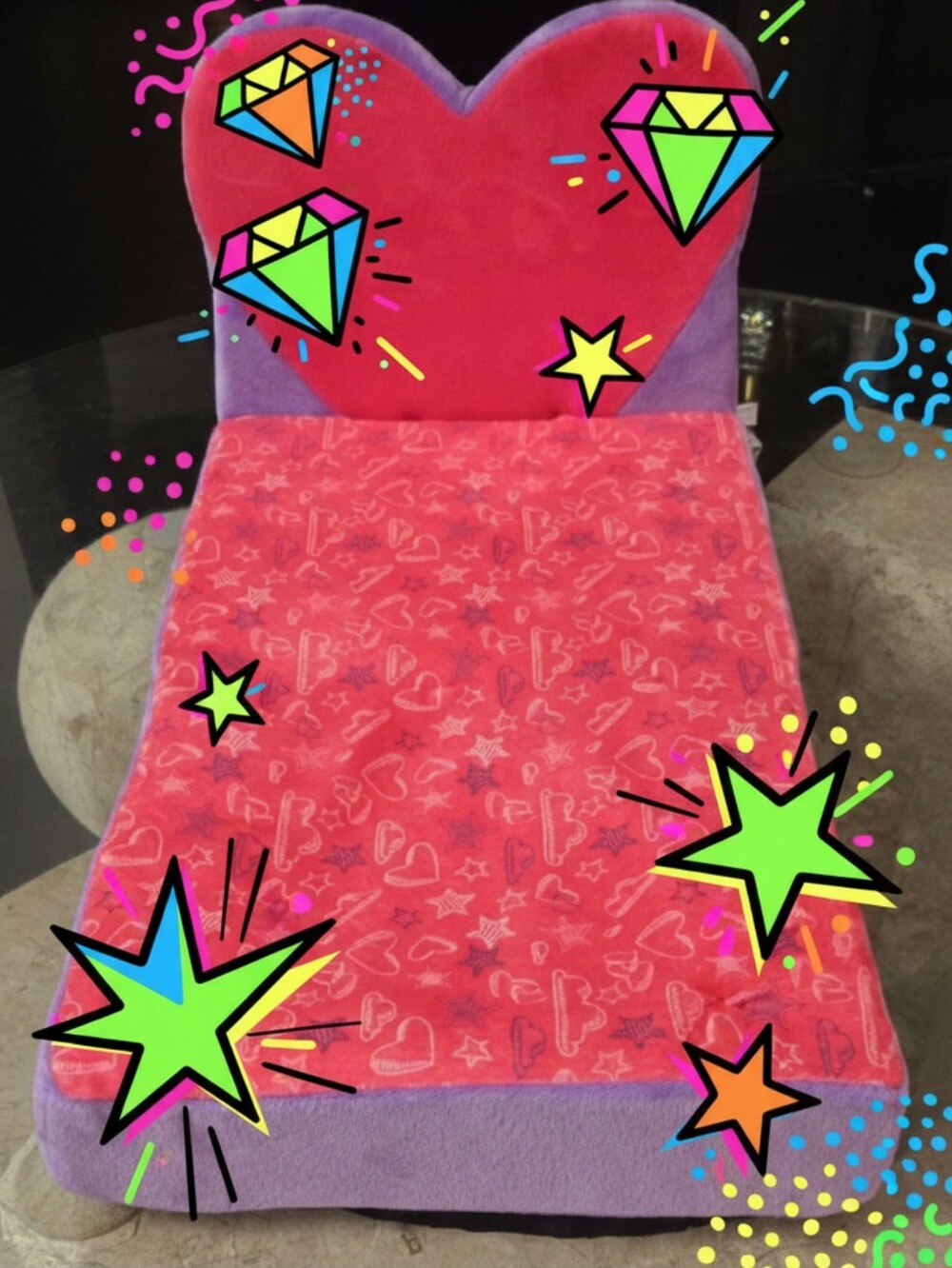 💖🧸Build-A-Bear BABW Convertible Heart Chair Bed Plush Doll Lounger EUC BABW🧸